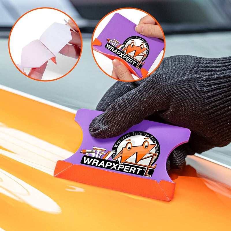 WRAPXPERT Pre-Cut 10pcs Squeegee Felts,Orange Felt Tape with Adhesive Backing Fit 4-inchs, Vinyl Squeegee Buffer for Window Tint Kit, Vinyl Wrap Tools - Image 5
